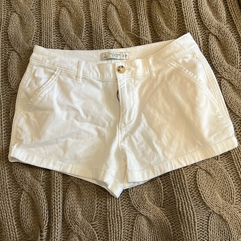 NWOT Abercrombie and Fitch white jean shorts